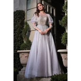 B707 PUFF SLEEVE BALL GOWN