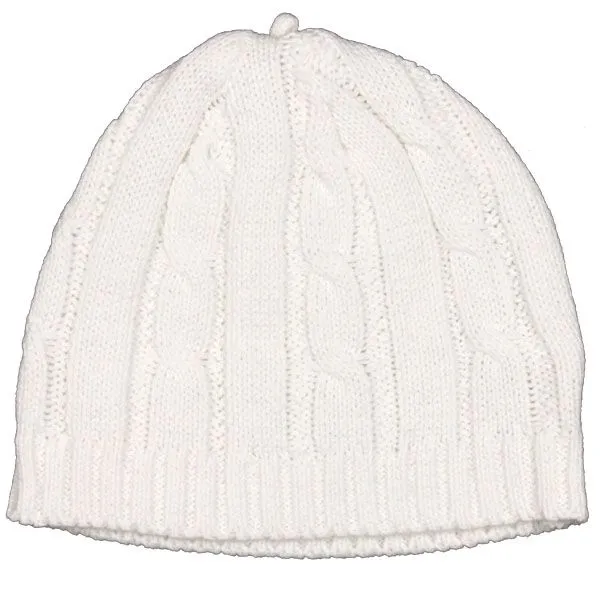 Baby's Cable Knit Beanie - White