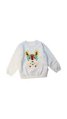 Balabala Embroidered Animal Crewneck Sweatshirt 3T