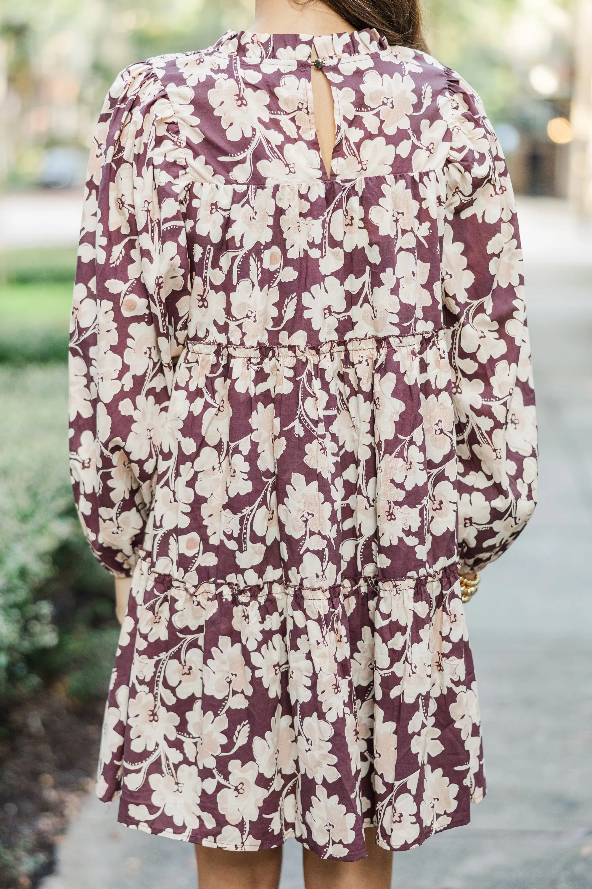 Be Your Best Brown Floral Babydoll Dress
