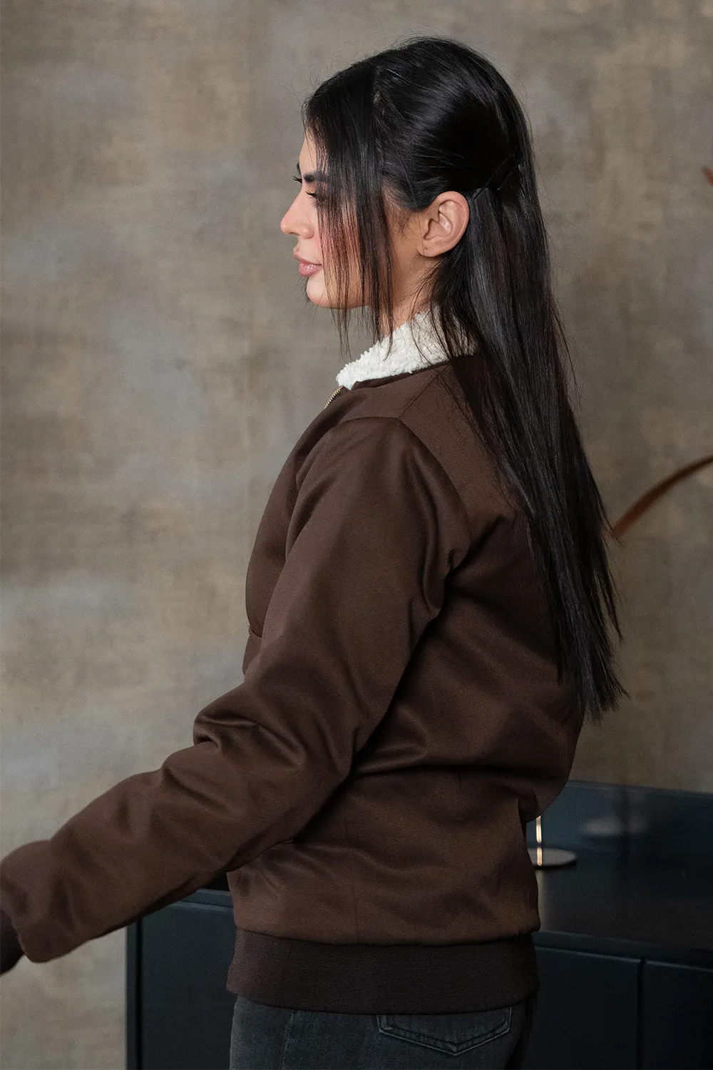 Brown Sherpa Jacket - W