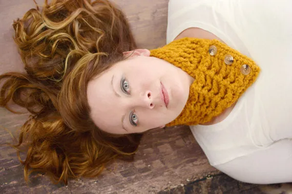 Butterscotch button scarf