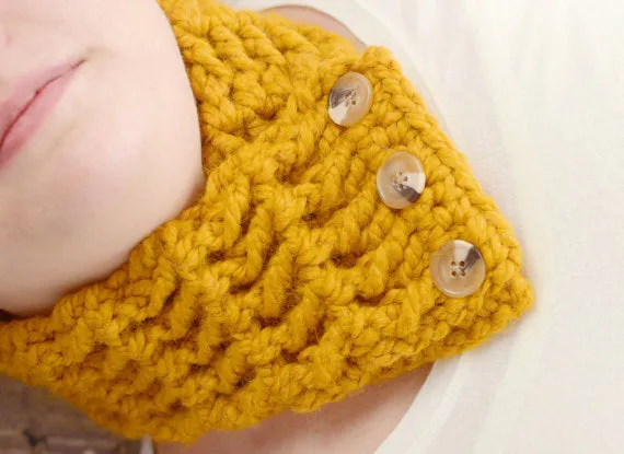 Butterscotch button scarf