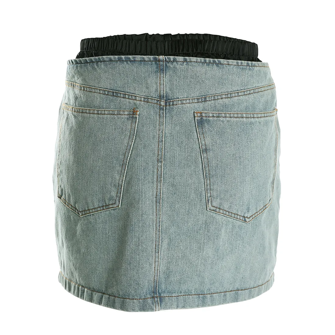 Elasticated Waistband Layered Mini Skirt