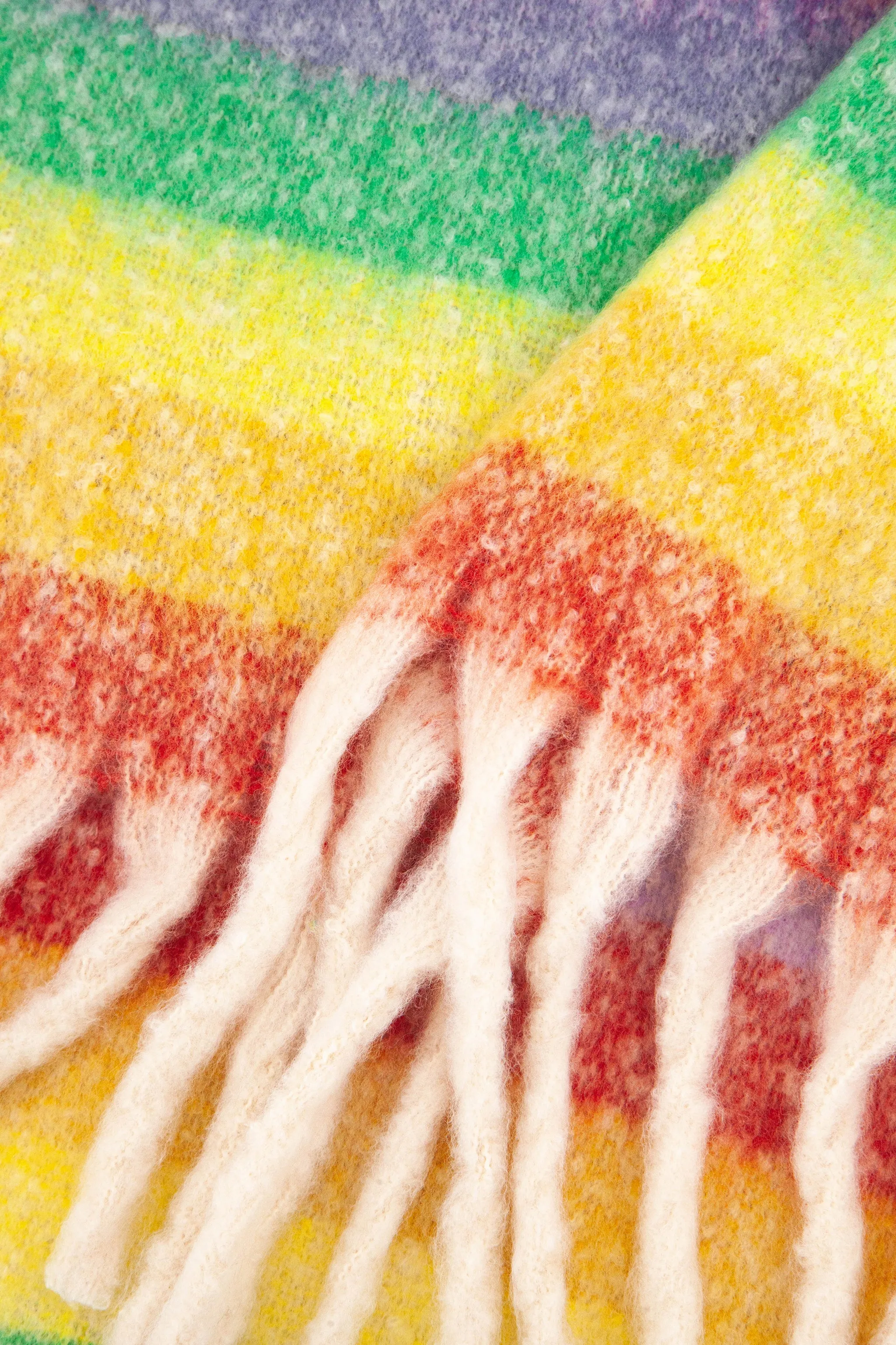 Eliza Heavyweight Scarf - Multi, Rainbow Stripe
