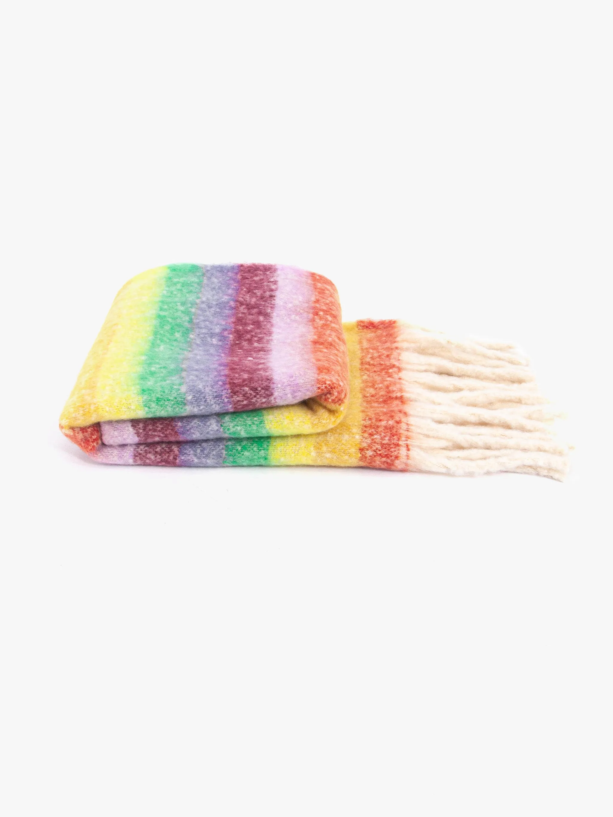 Eliza Heavyweight Scarf - Multi, Rainbow Stripe