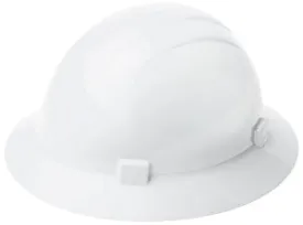 ERB Safety Americana Full Brim Hard Hat with 4-Point Slide Lock Suspension