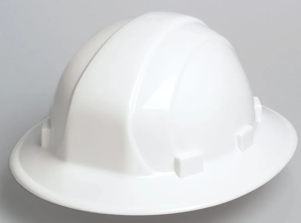 ERB Safety Omega II Full Brim Hard Hat with 4-Point Mega Ratchet Adjusting Suspension
