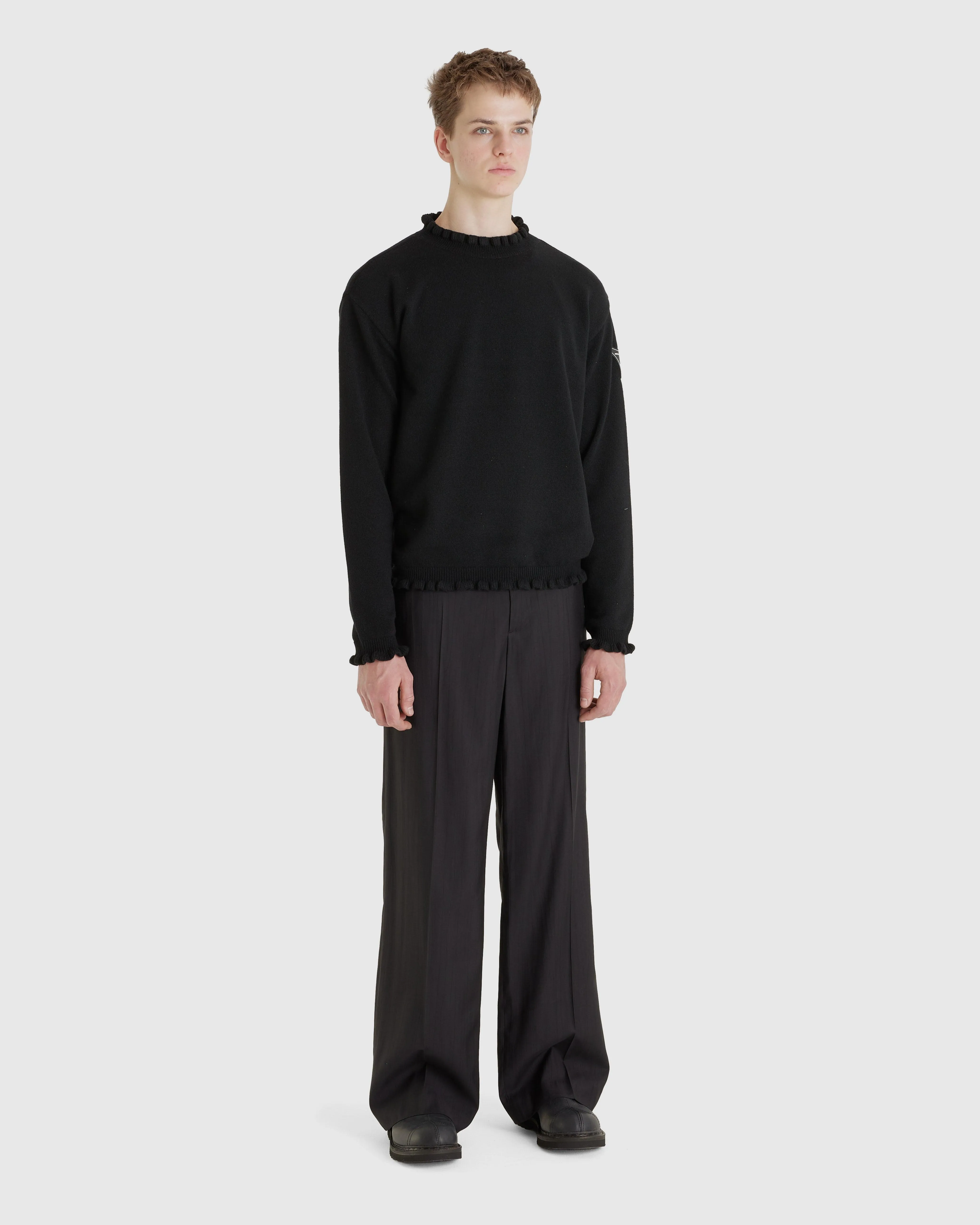 Flower Rib Crewneck Sweater