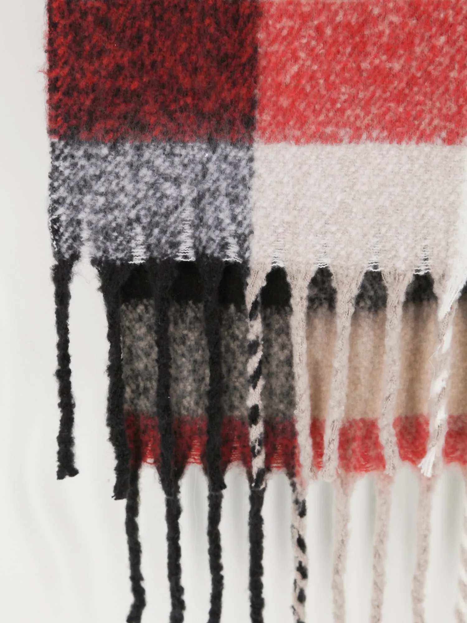 Fringe Plaid Scarf