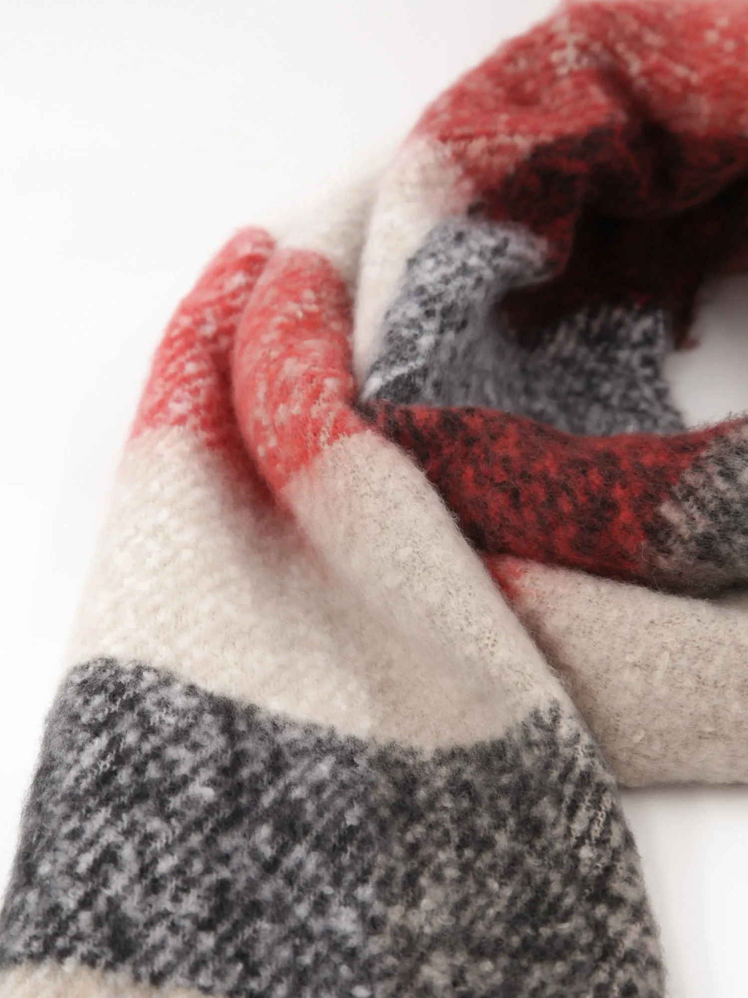 Fringe Plaid Scarf