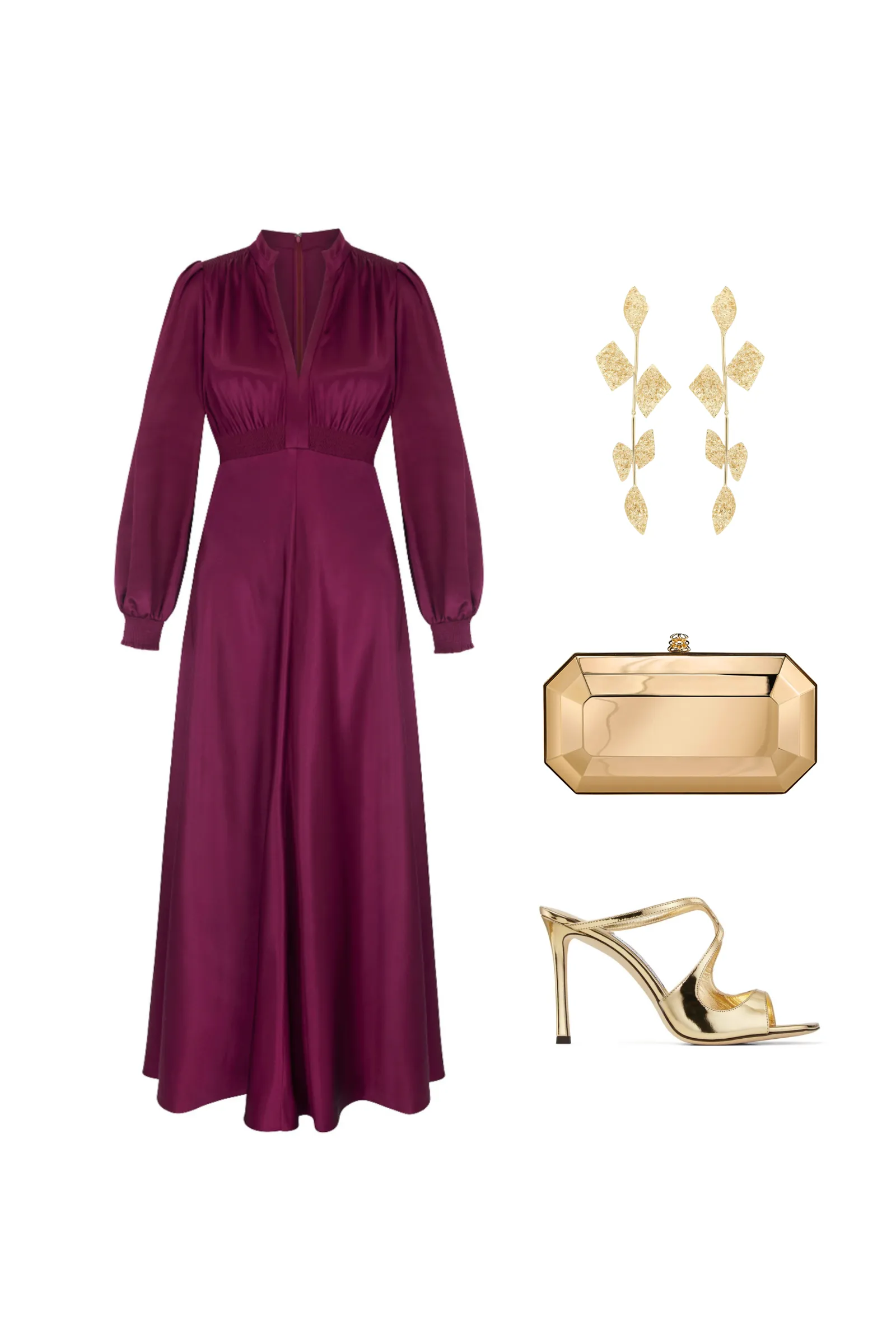 Gloria Lux Midi Dress Plum