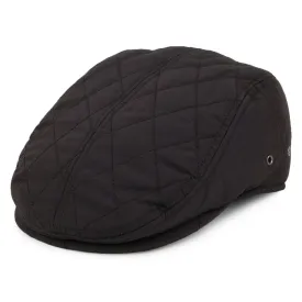 Kangol Hidden Layers Driving Flat Cap with Earlaps - Black