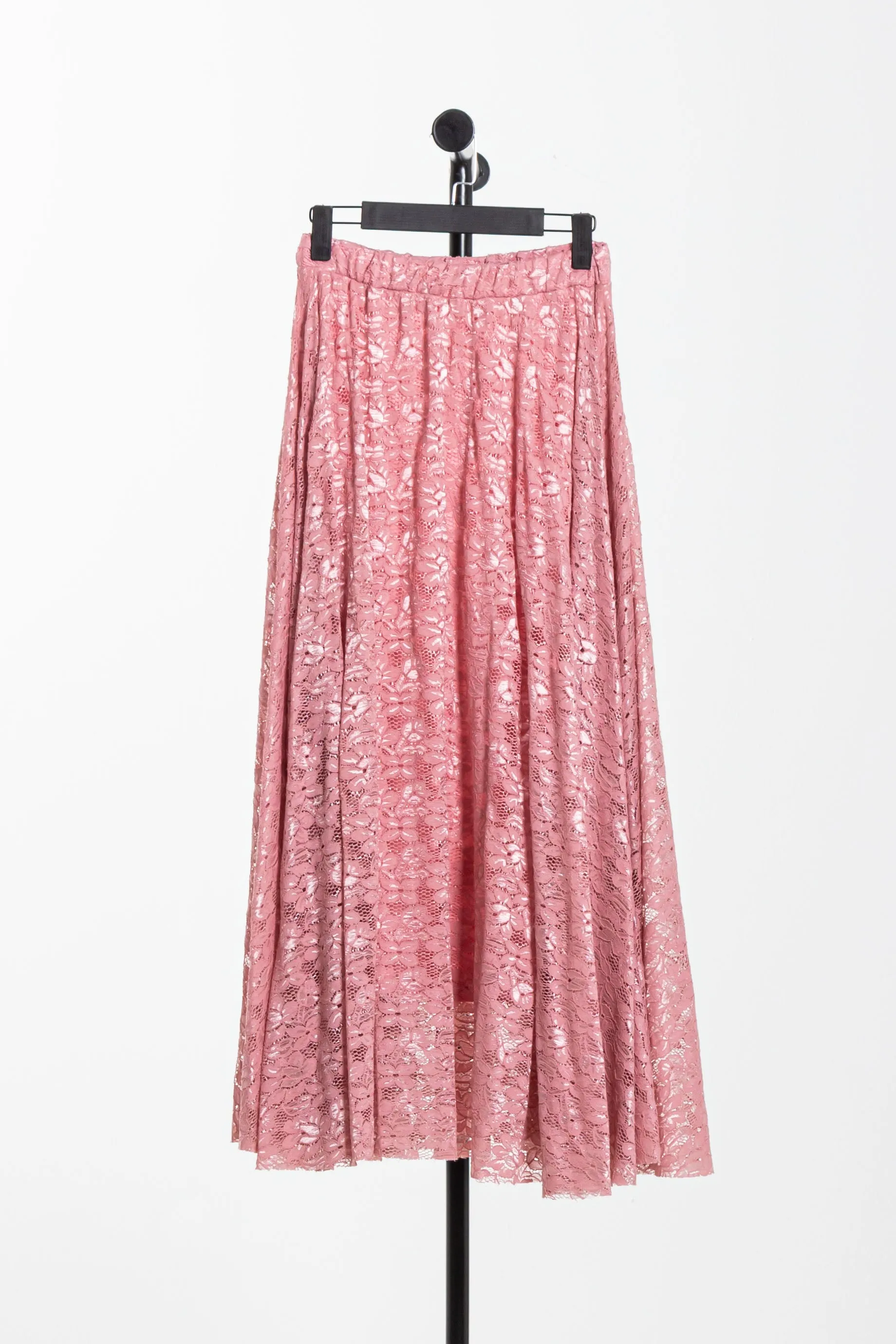 LAYERED LACE MIDI SKIRT