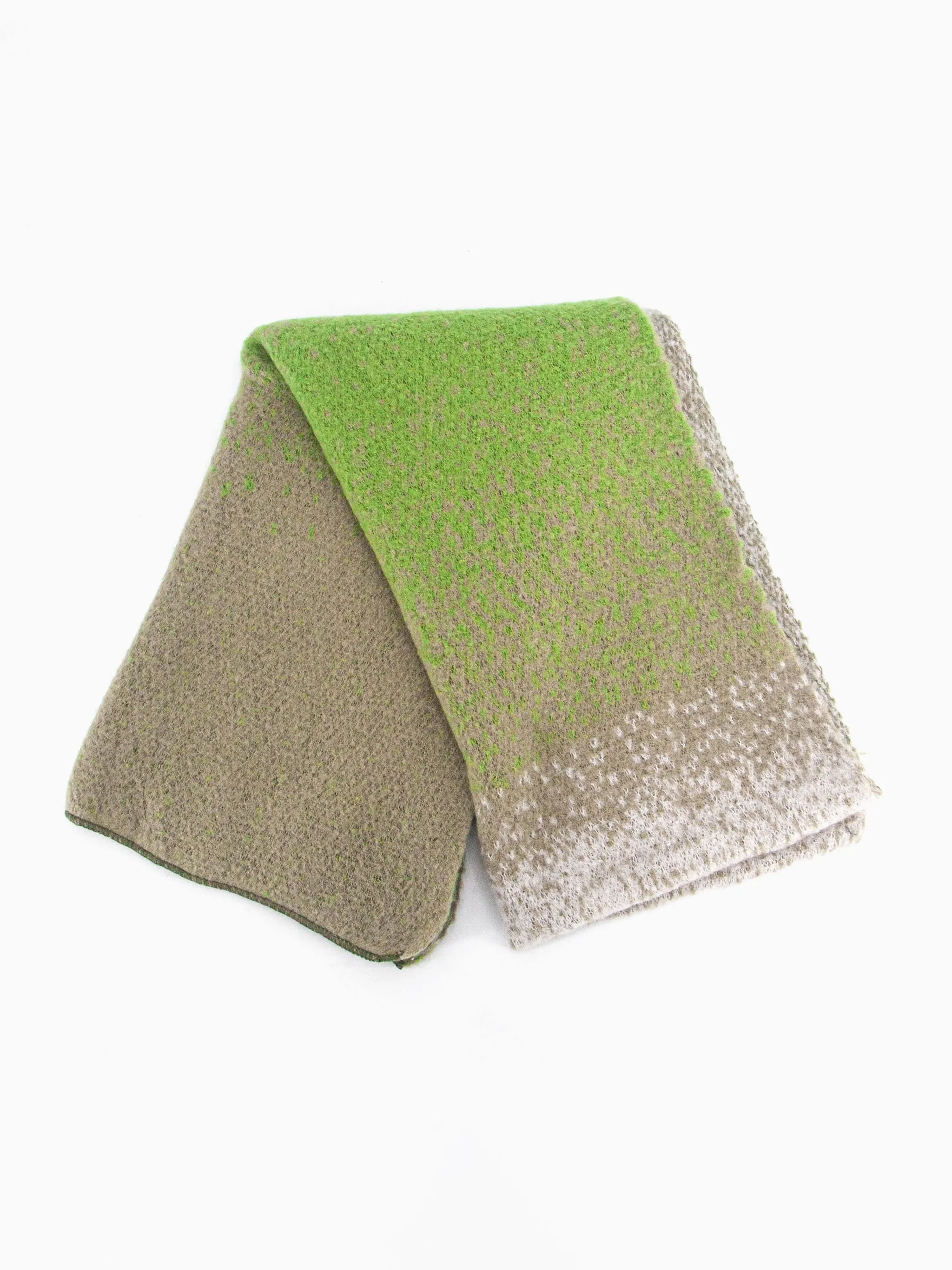Lia Heavyweight Scarf - Green, Ombre Colour Block