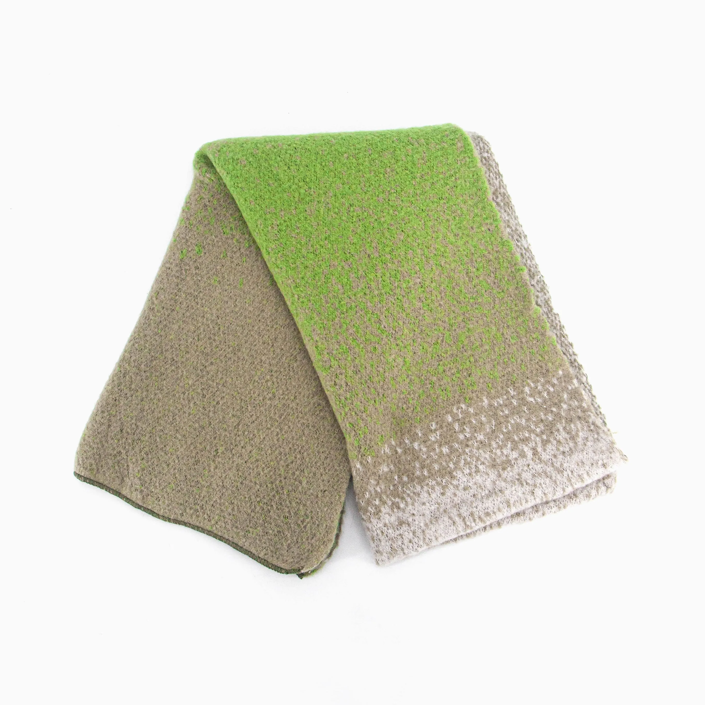 Lia Heavyweight Scarf - Green, Ombre Colour Block