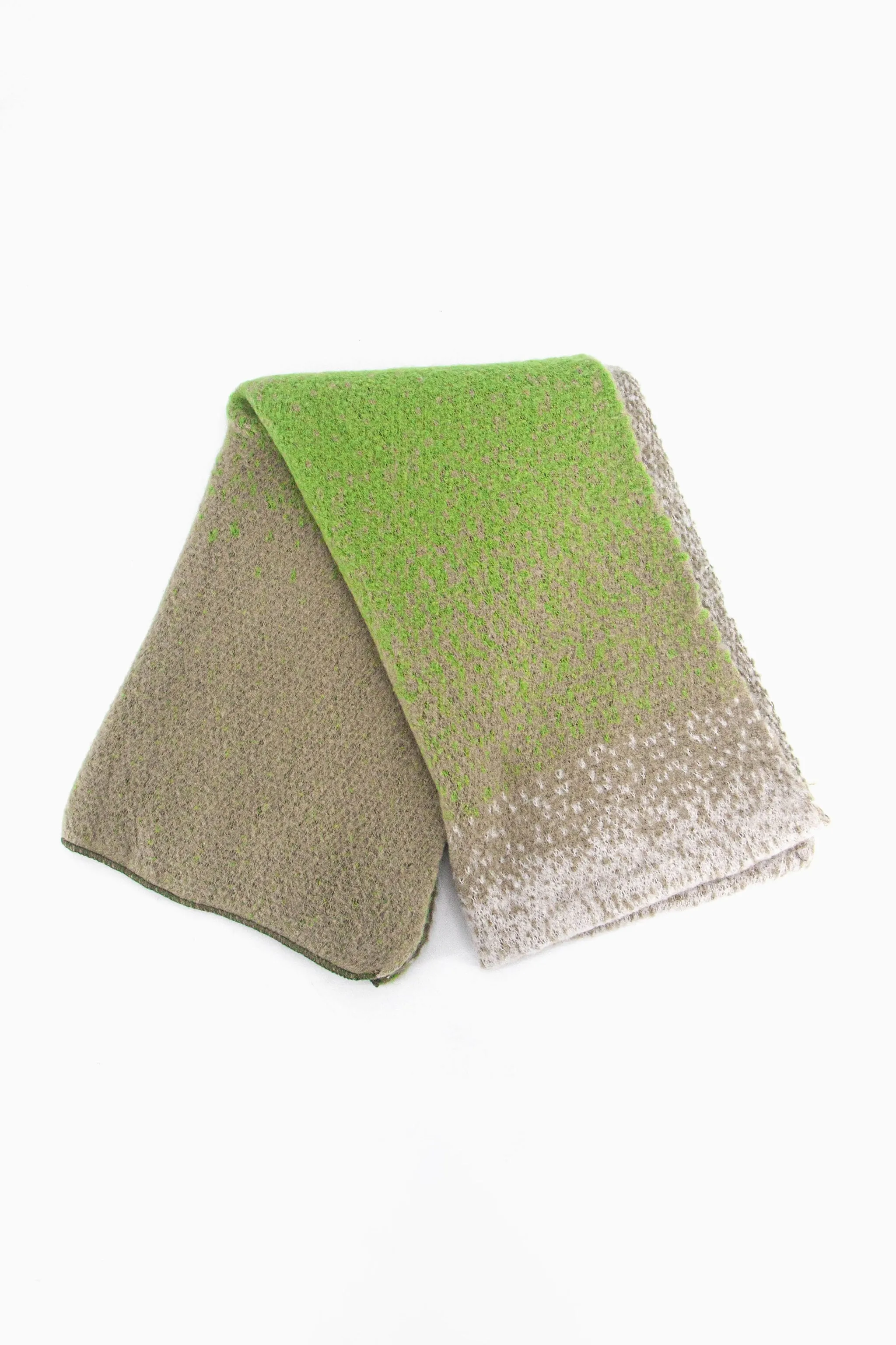 Lia Heavyweight Scarf - Green, Ombre Colour Block