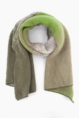 Lia Heavyweight Scarf - Green, Ombre Colour Block