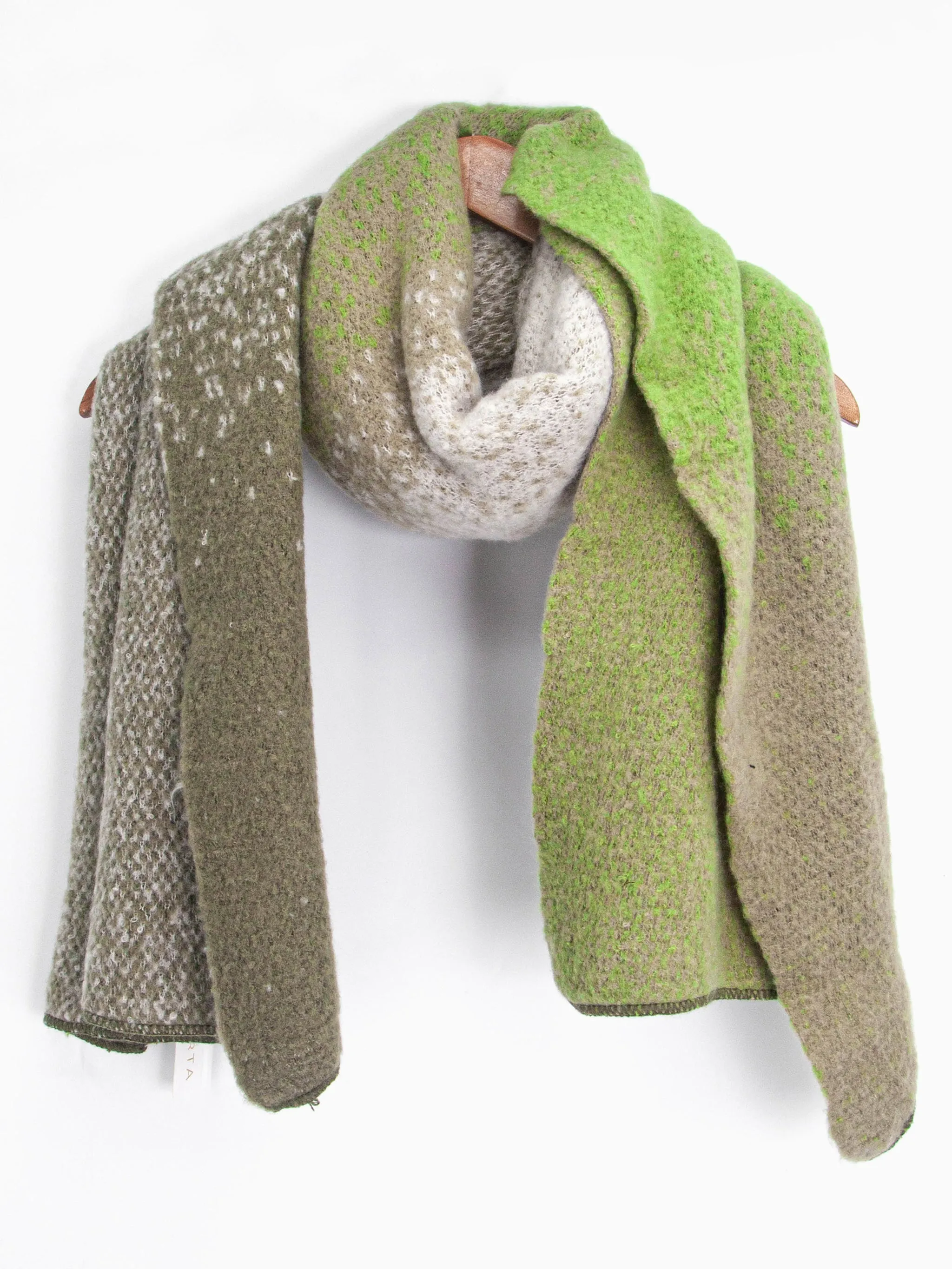 Lia Heavyweight Scarf - Green, Ombre Colour Block