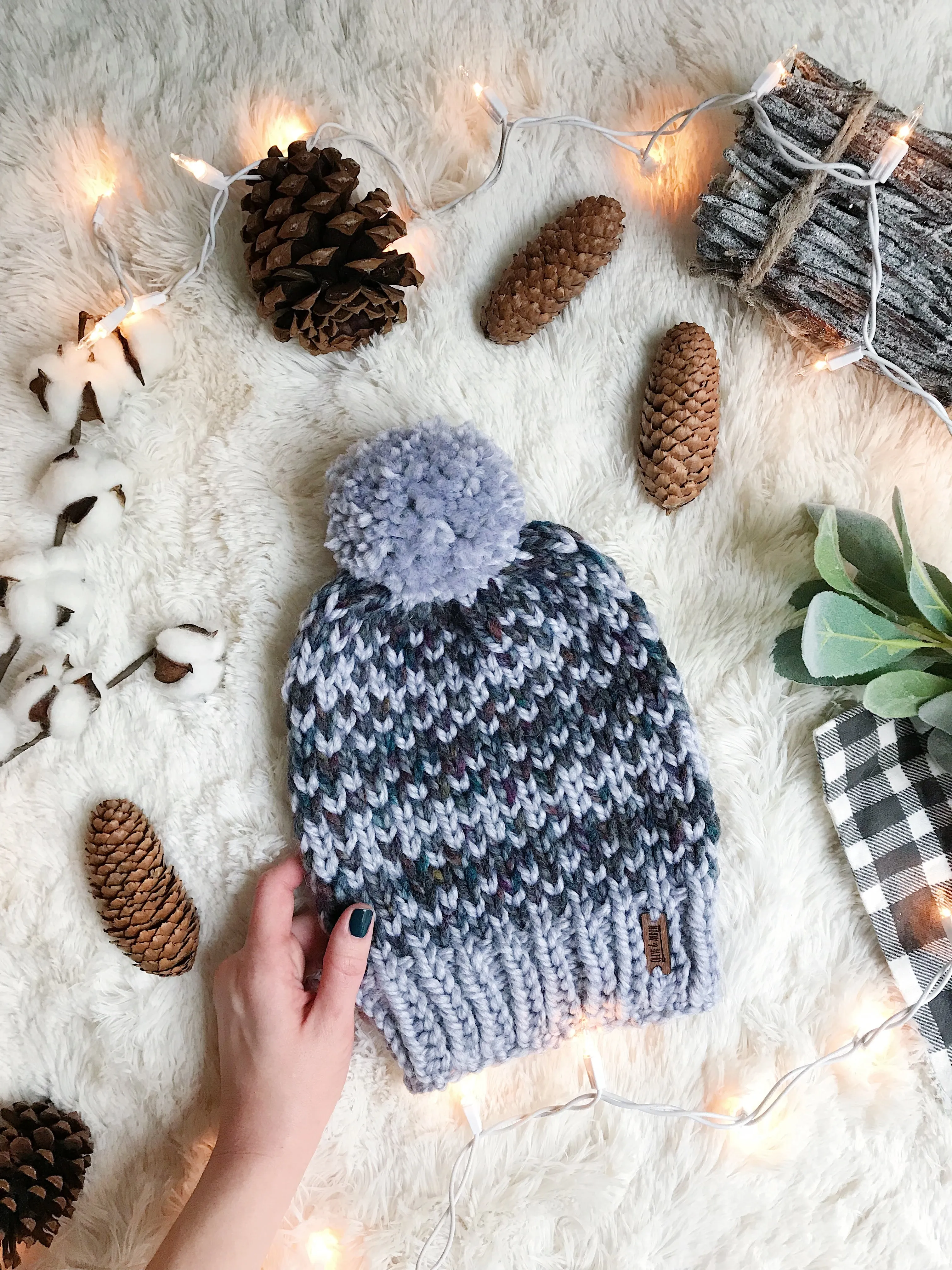 Mommy and Me SET Knitted Fair Isle Beanie with YARN Pom Pom // The Hallowell