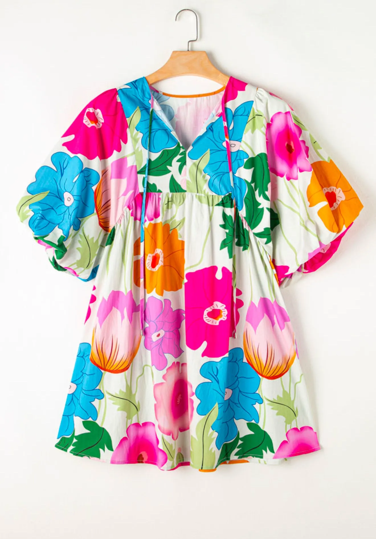 Multicolor Floral Babydoll Dress