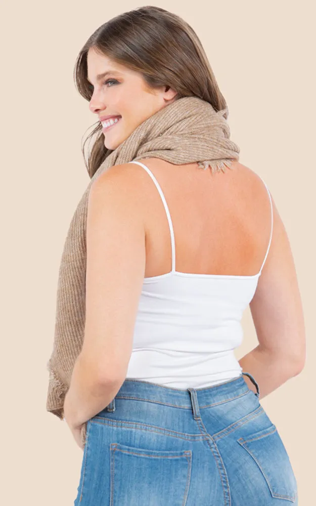 OA4277 SOFT KNIT FRINGES OBLONG SCARF