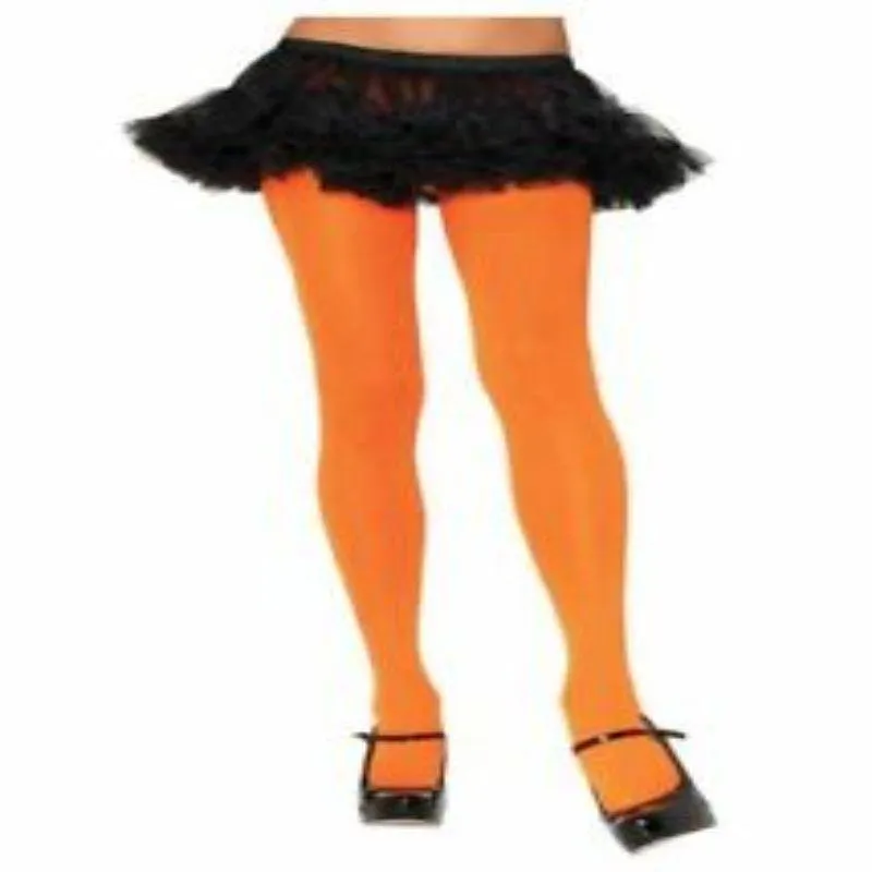Orange Nylon Tights - OS