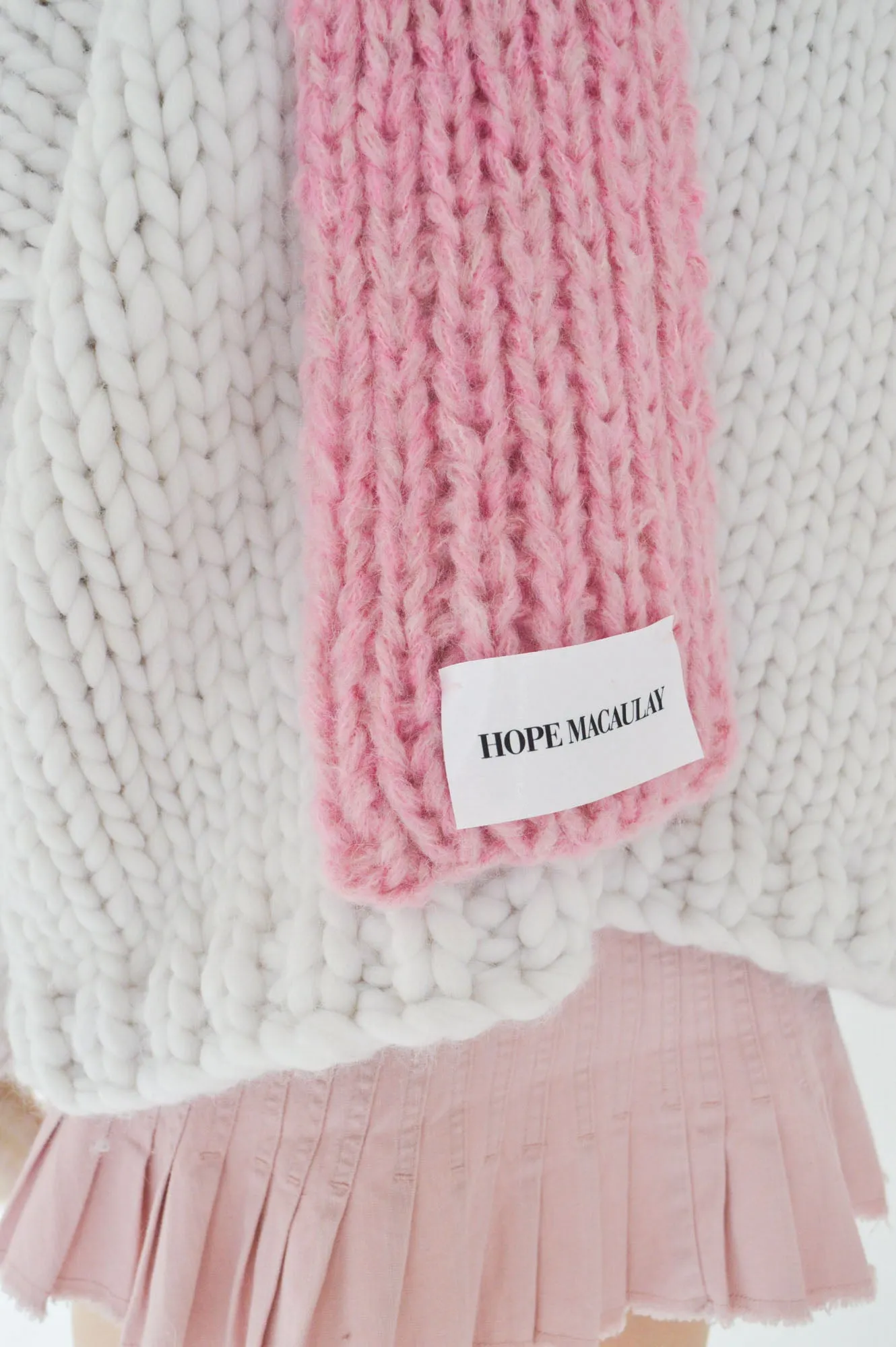 Pink Fluffy Knit Scarf