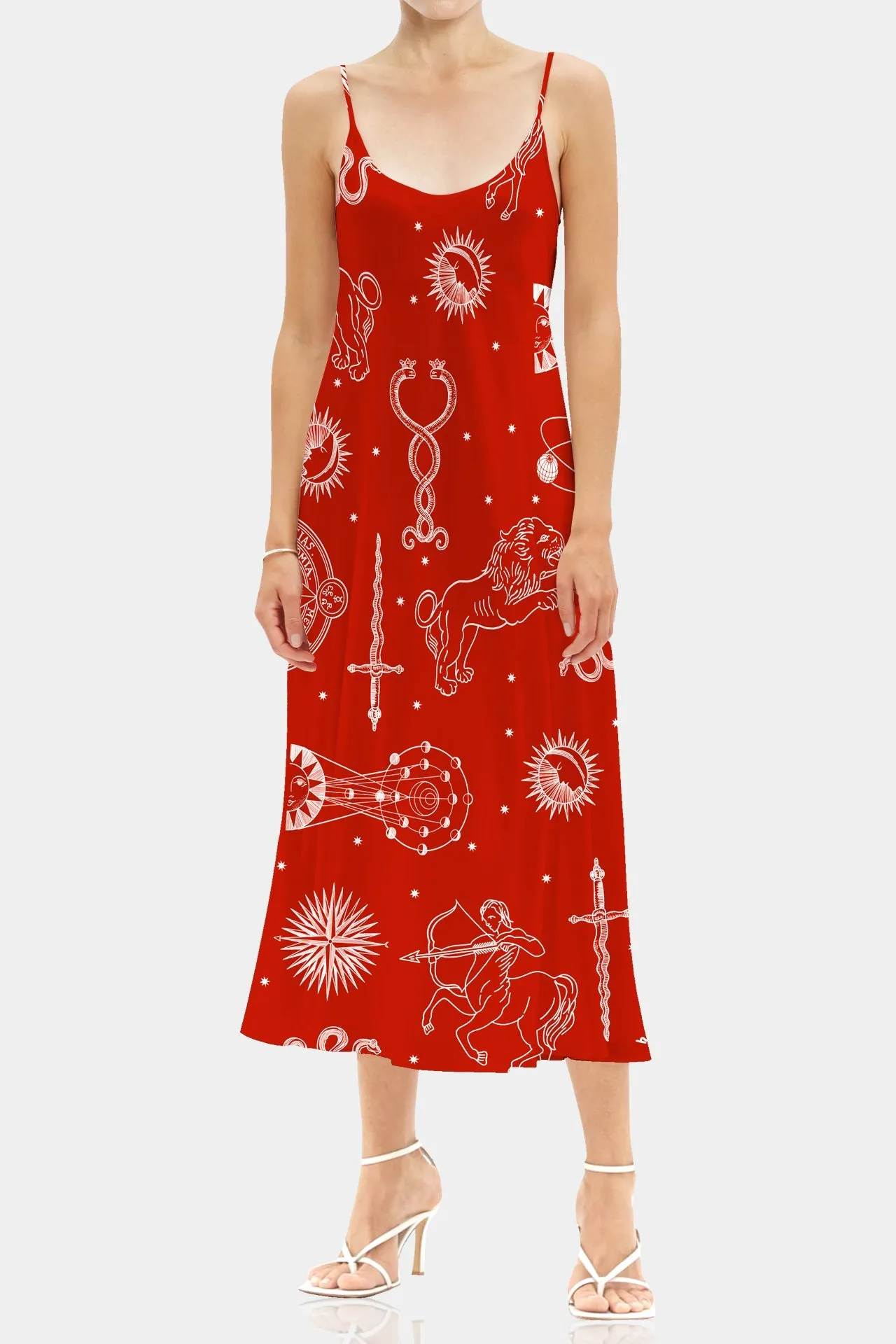 Printed Red Cami Outfit