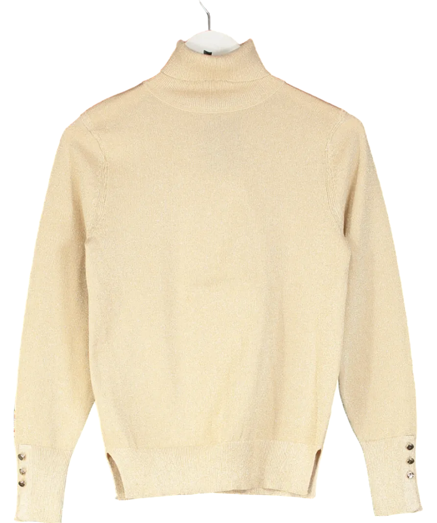 River Island Metallic Glitter Roll Neck Jumper UK 8