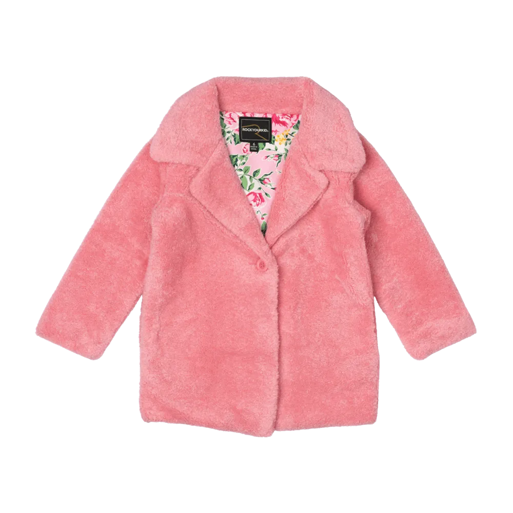 Rock Your Kid Pink Faux Sherpa Jacket