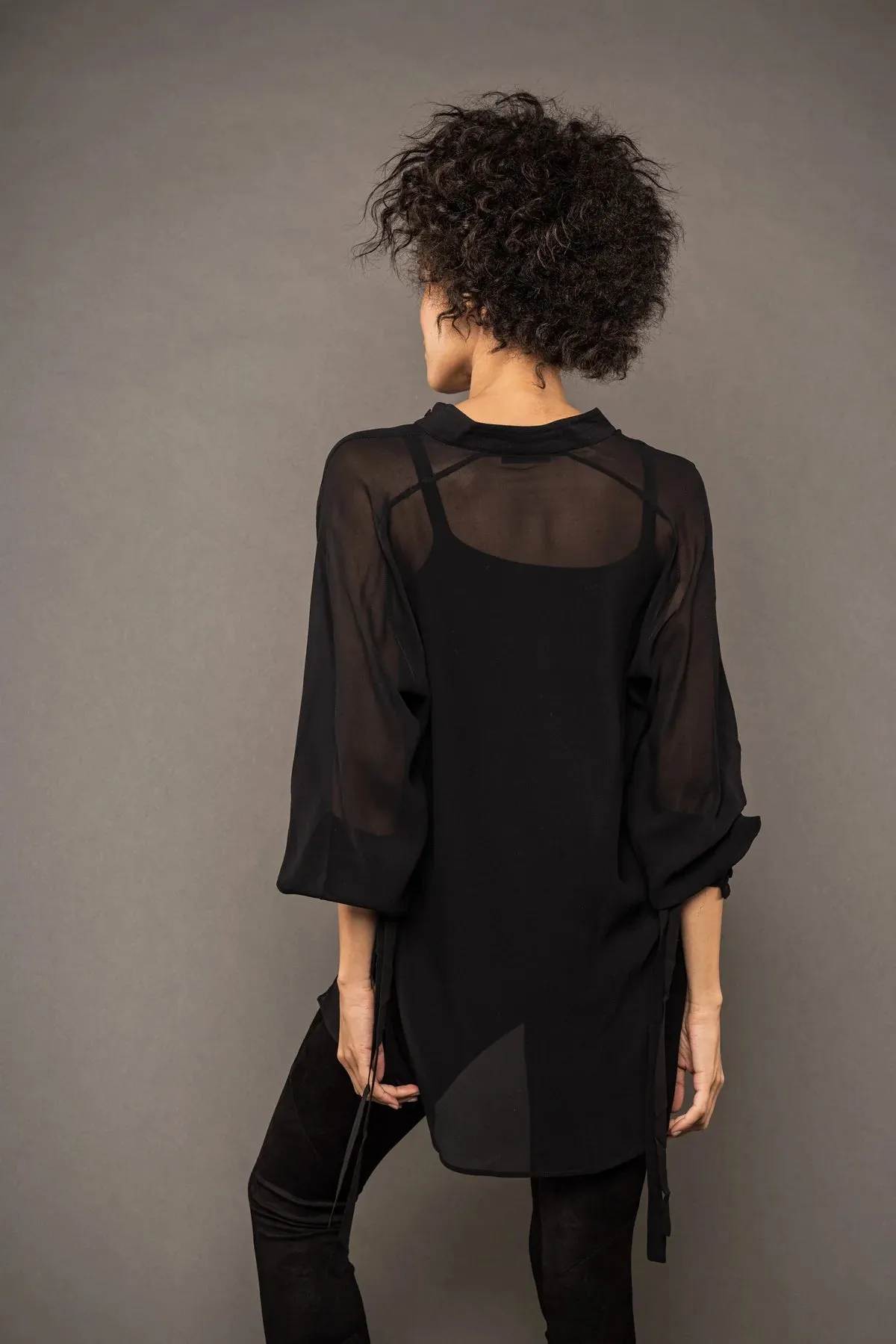 Sheer Silk Blouse - Black