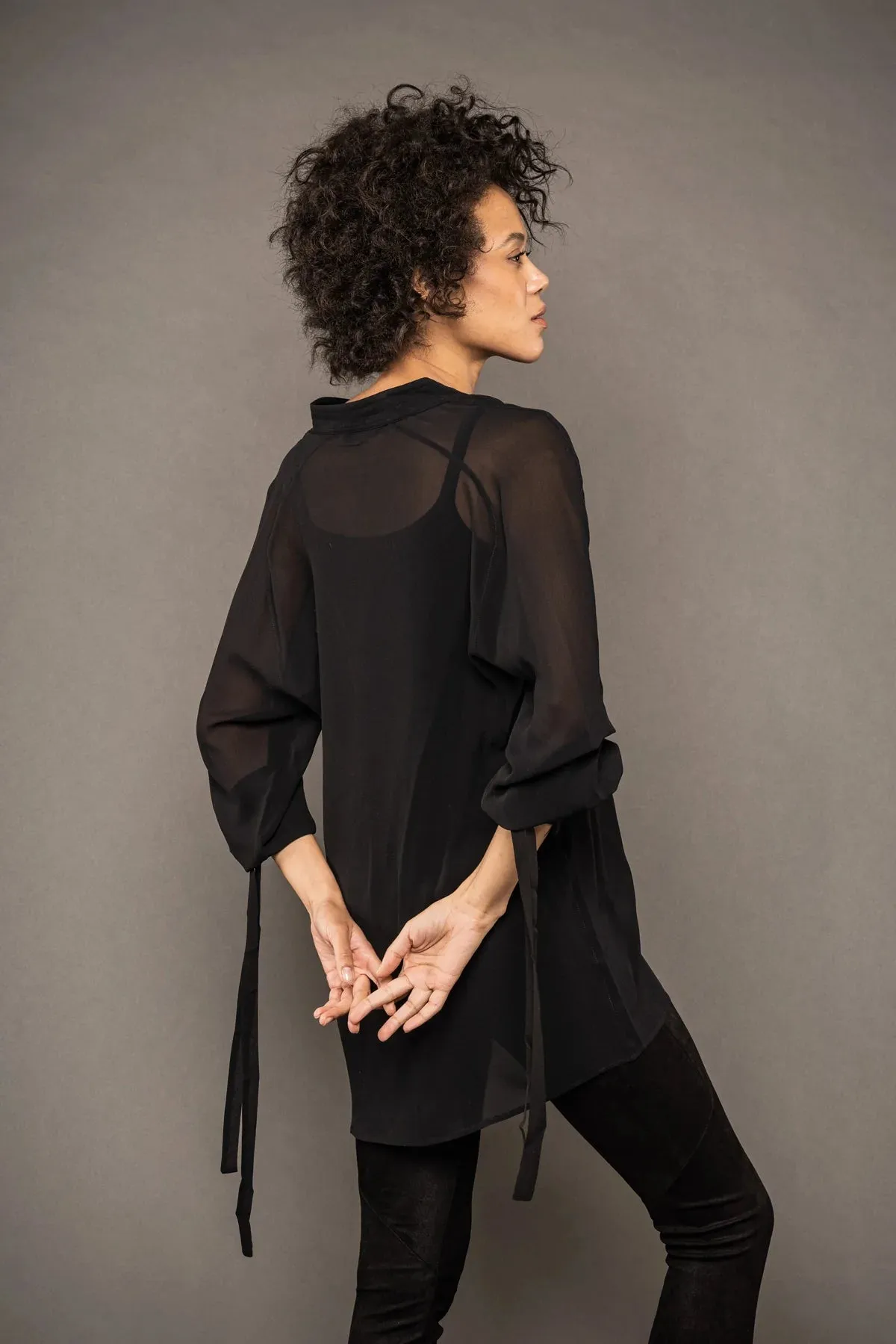 Sheer Silk Blouse - Black