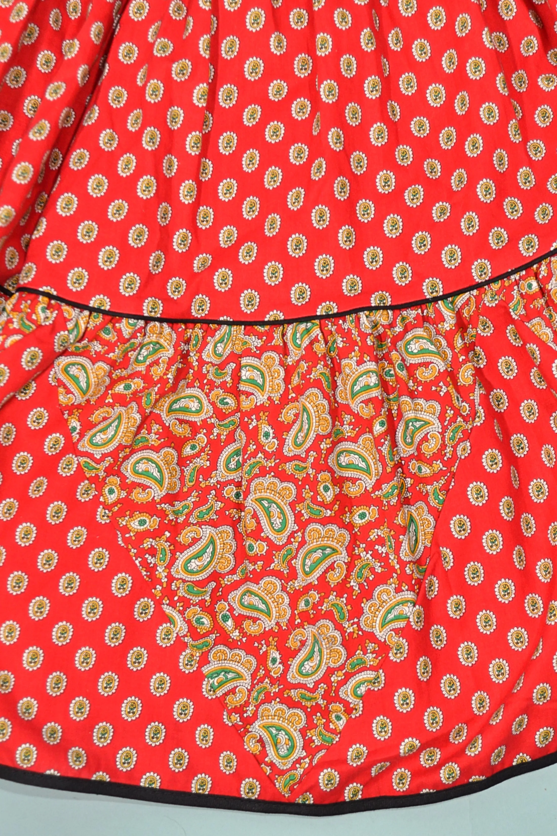 SOLD Vintage Indiennes Bohemian Tiered Gypsy Midi Skirt, S/M