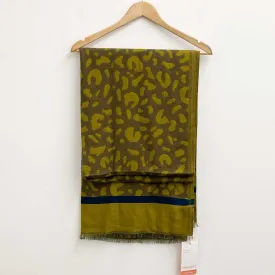 Thought Scarf Animal Print Organic Cotton Blend Frayed Edge