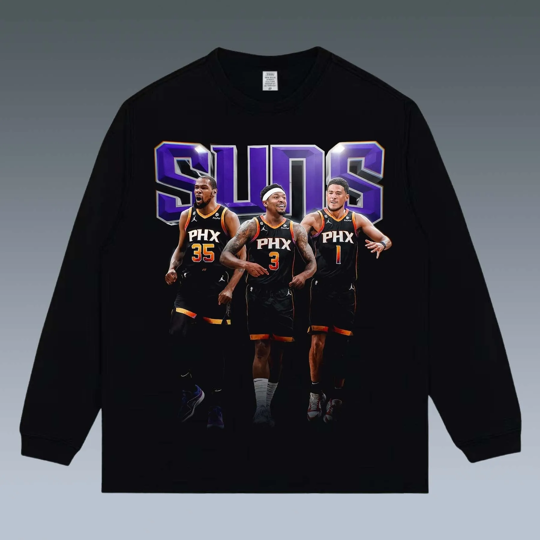 VINTAGE LONG SLEEVE TEE | SUNS& KEVIN DURANT& DEVIN BOOKER& BRADLEY BEEL