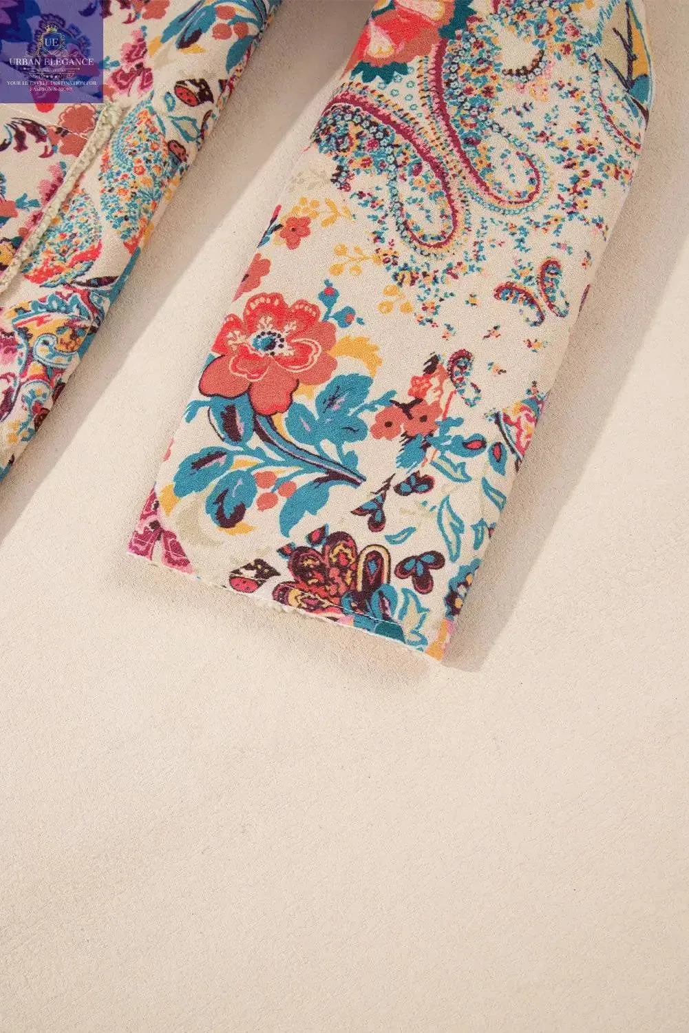 Vintage Paisley Floral Sherpa Lined Jacket