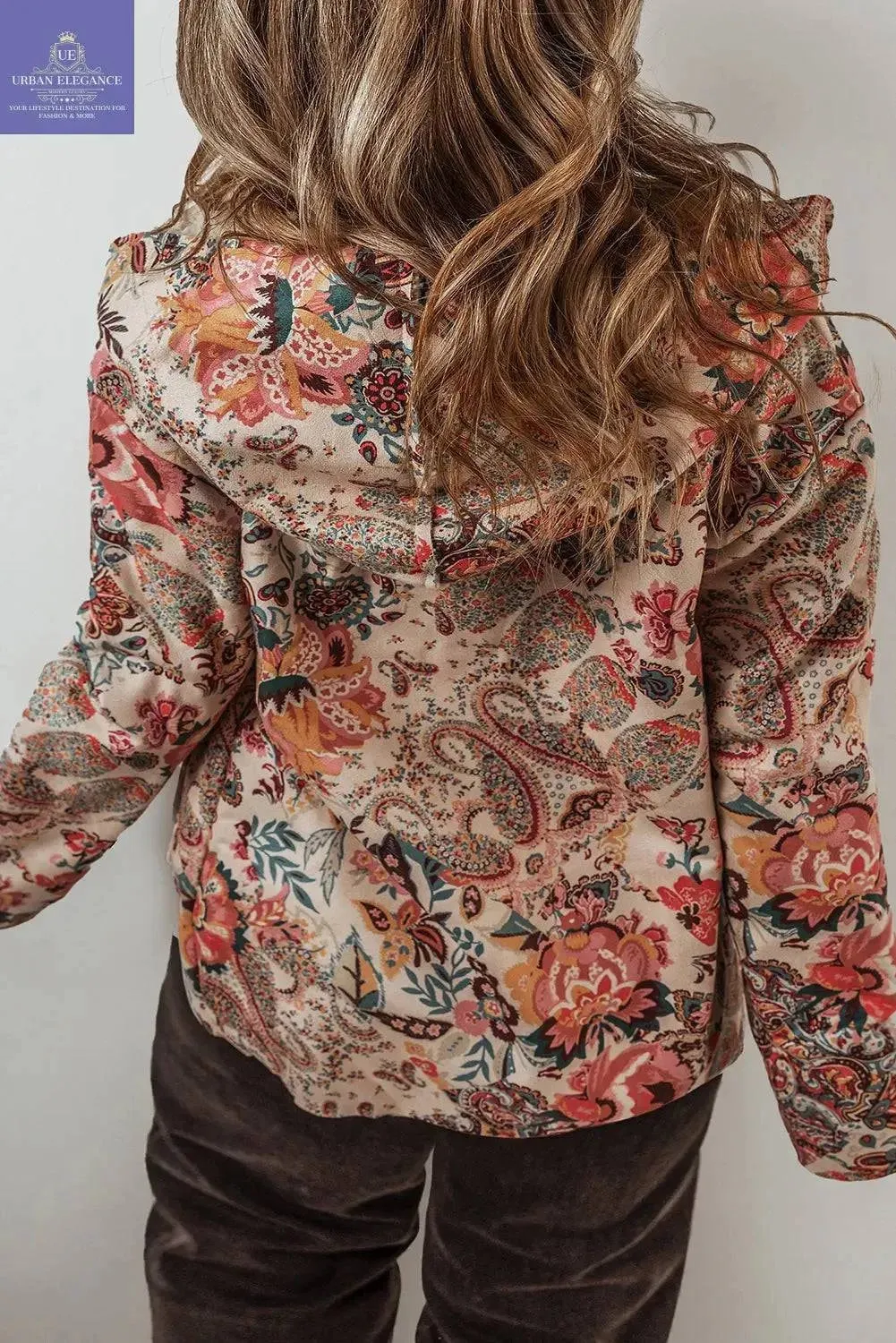 Vintage Paisley Floral Sherpa Lined Jacket