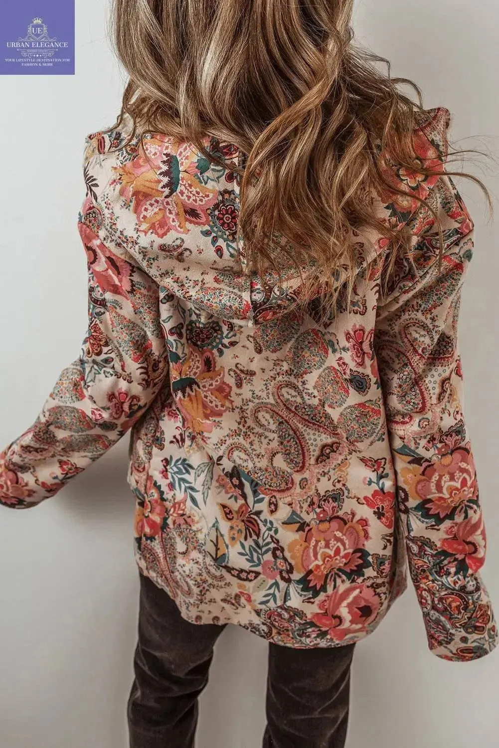 Vintage Paisley Floral Sherpa Lined Jacket